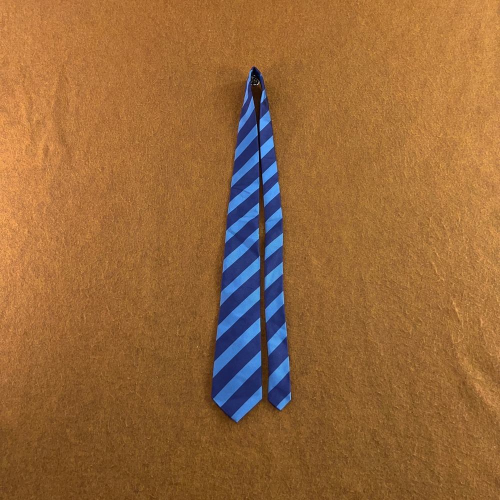 David Donahue Mens OS Blue Striped Ribbed Silk Necktie New